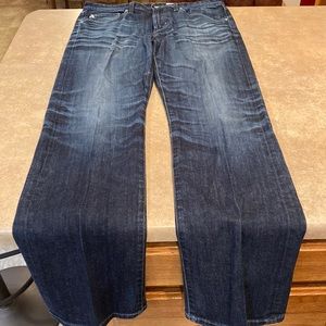 Mens AG Adriano Goldschmied jean size 34 inseam measures about 34”